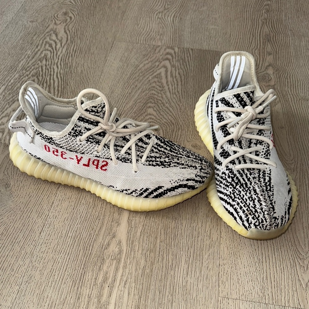 Adidas Yeezy Boost 350 V2 in Black, White, and Red